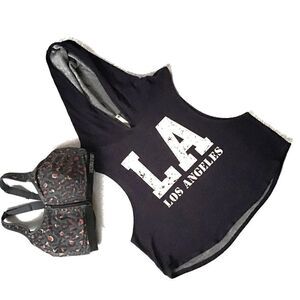 EH Los Angeles Cropped Hoodie Tank Top
